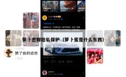 萝卜密聊隐私保护（萝卜蜜是什么东西）