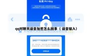 qq对聊天语音加密怎么回事（ 语音输入）