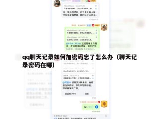 qq聊天记录如何加密码忘了怎么办（聊天记录密码在哪）