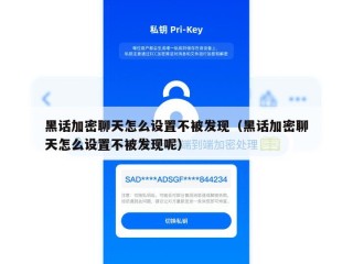 黑话加密聊天怎么设置不被发现（黑话加密聊天怎么设置不被发现呢）