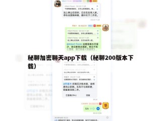秘聊加密聊天app下载（秘聊200版本下载）