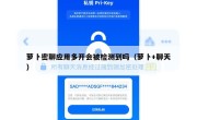 萝卜密聊应用多开会被检测到吗（萝卜+聊天）