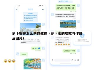 萝卜密聊怎么创群教程（萝卜蜜的功效与作用及图片）