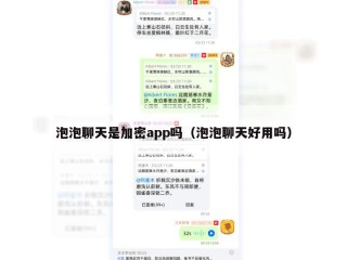 泡泡聊天是加密app吗（泡泡聊天好用吗）