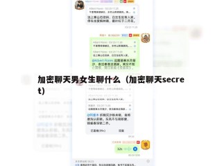加密聊天男女生聊什么（加密聊天secret）