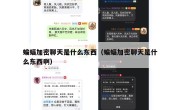 蝙蝠加密聊天是什么东西（蝙蝠加密聊天是什么东西啊）