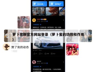萝卜密聊官方网站登录（萝卜蜜的功效和作用）