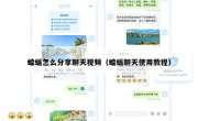 蝙蝠怎么分享聊天视频（蝙蝠聊天使用教程）