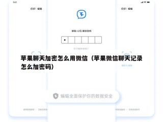 苹果聊天加密怎么用微信（苹果微信聊天记录怎么加密码）