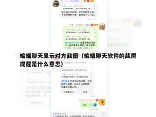 蝙蝠聊天显示对方截图（蝙蝠聊天软件的截屏提醒是什么意思）
