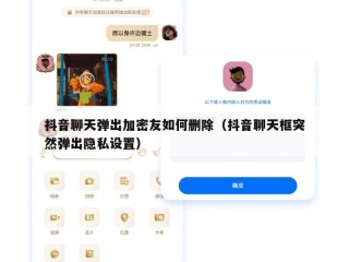 抖音聊天弹出加密友如何删除（抖音聊天框突然弹出隐私设置）