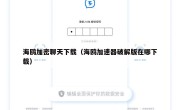 海鸥加密聊天下载（海鸥加速器破解版在哪下载）