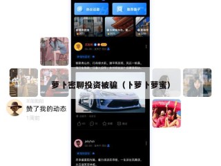 萝卜密聊投资被骗（卜萝卜萝蜜）