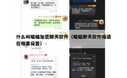 什么叫蝙蝠加密聊天软件（蝙蝠聊天软件暗语在哪里设置）