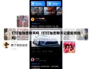 钉钉能加密聊天吗（钉钉加密聊天记录能找回吗）