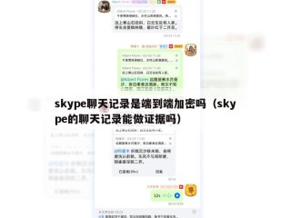 skype聊天记录是端到端加密吗（skype的聊天记录能做证据吗）