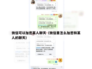 微信可以加密某人聊天（微信里怎么加密和某人的聊天）