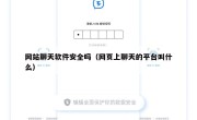 网站聊天软件安全吗（网页上聊天的平台叫什么）