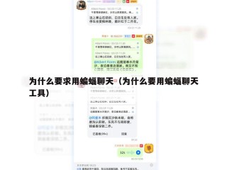 为什么要求用蝙蝠聊天（为什么要用蝙蝠聊天工具）
