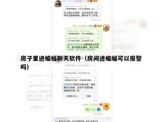房子里进蝙蝠聊天软件（房间进蝙蝠可以报警吗）