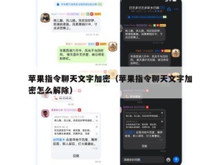 苹果指令聊天文字加密（苹果指令聊天文字加密怎么解除）