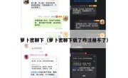 萝卜密聊下（萝卜密聊下载了咋注册不了）