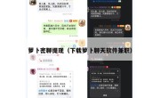 萝卜密聊提现（下载萝卜聊天软件兼职）