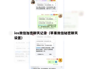 ios微信加密聊天记录（苹果微信秘密聊天设置）