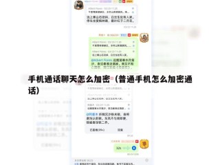 手机通话聊天怎么加密（普通手机怎么加密通话）