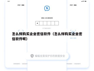 怎么样购买企业密信软件（怎么样购买企业密信软件呢）