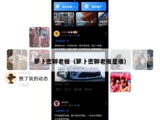 萝卜密聊老板（萝卜密聊老板是谁）