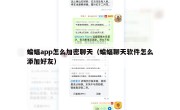 蝙蝠app怎么加密聊天（蝙蝠聊天软件怎么添加好友）