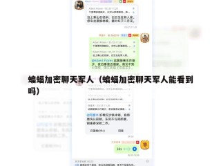 蝙蝠加密聊天军人（蝙蝠加密聊天军人能看到吗）