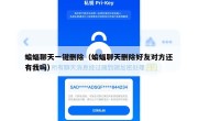 蝙蝠聊天一键删除（蝙蝠聊天删除好友对方还有我吗）