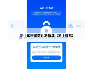 萝卜密聊跟群计划投注（萝卜交友）