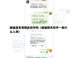 蝙蝠是军用聊天软件吗（蝙蝠聊天软件一般什么人用）