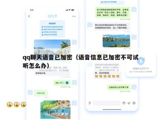 qq聊天语音已加密（语音信息已加密不可试听怎么办）