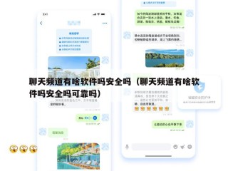 聊天频道有啥软件吗安全吗（聊天频道有啥软件吗安全吗可靠吗）