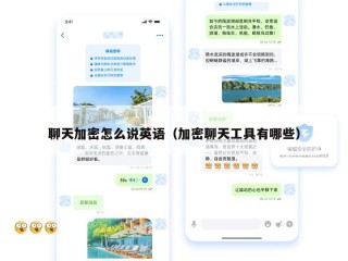 聊天加密怎么说英语（加密聊天工具有哪些）