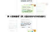 萝卜密聊图标（萝卜蜜的功效与作用及图片）