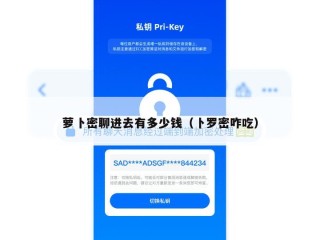 萝卜密聊进去有多少钱（卜罗密咋吃）