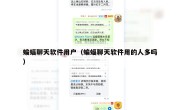 蝙蝠聊天软件用户（蝙蝠聊天软件用的人多吗）