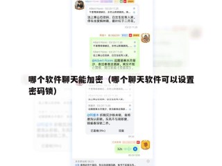 哪个软件聊天能加密（哪个聊天软件可以设置密码锁）