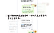 qq手机聊天消息加密吗（手机消息加密密码忘记了怎么办）