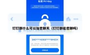 钉钉群什么可以加密聊天（钉钉群能密聊吗）