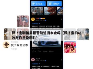 萝卜密聊骗局报警能追回本金吗（萝卜蜜的功效与作用及图片）