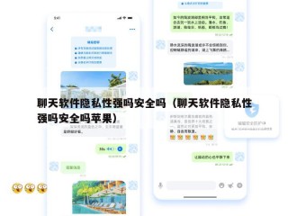 聊天软件隐私性强吗安全吗（聊天软件隐私性强吗安全吗苹果）