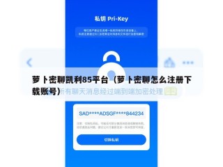 萝卜密聊凯利85平台（萝卜密聊怎么注册下载账号）