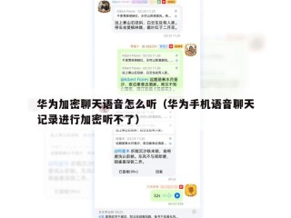 华为加密聊天语音怎么听（华为手机语音聊天记录进行加密听不了）