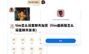 tim怎么设置聊天加密（tim最新版怎么设置聊天背景）